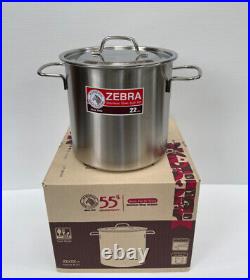 Thai Traditional Zebra Brand Stainless Steel Stockpot Stew Pot Size 22 24 cm