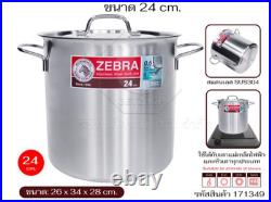 Thai Zebra Brand Friendly Infinity Stainless Steel Stew Stockpot Size 22 24 cm