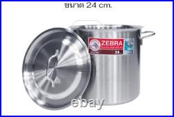 Thai Zebra Brand Friendly Infinity Stainless Steel Stew Stockpot Size 22 24 cm