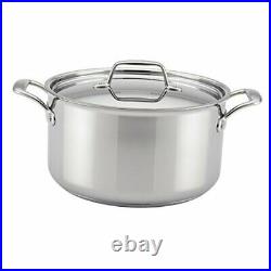 Thermal Pro Stainless Steel Stock Pot/Stockpot with Lid, Silver 8 Quart