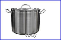 Thunder Group SLSPS4024, 24 Qt 18/0 Stainless Stock Pot with Lid