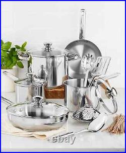 Tools of The Trade 13-Piece Stainless Steel Pots Pans & Utensils Cookware Set