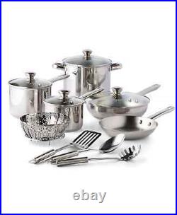 Tools of The Trade 13-Piece Stainless Steel Pots Pans & Utensils Cookware Set