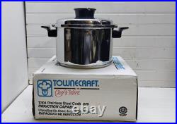Townecraft Chef's Ware 4 Qt Stockpot T-304 Surgical Stainless Dutch Oven Pan Lid