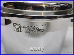 Townecraft Chef's Ware 4 Qt Stockpot T-304 Surgical Stainless Dutch Oven Pan Lid