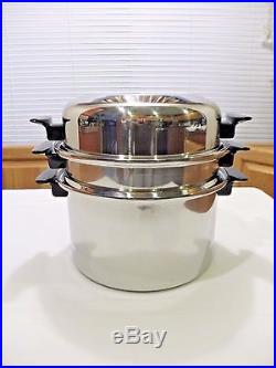Townecraft Chefs Ware 8 Qt Stock Pot Steamer Dome LID T304 Multicore Stainless