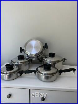 Townecraft Chefs Ware T304 Stainless Cookware 9 pc set Stockpot Lids