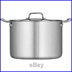 Tramontina 12-Qt Stainless Steel Tri-Ply Clad Stock Pot with Lid