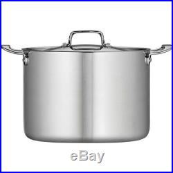 Tramontina 12-Qt Tri-Ply Clad Stock Pot with Lid, Stainless Steel