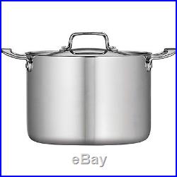 Tramontina 8-Qt Tri-Ply Clad Stock Pot with Lid Stainless Steel