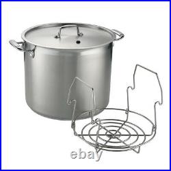 Tramontina Canning Stock Pot Tri-Ply Stainless Steel Rack Dishwasher Safe 22 qt