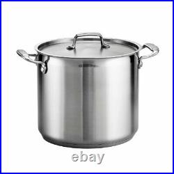 Tramontina Covered Stock Pot Gourmet Stainless Steel 12-Quart 80120/000DS