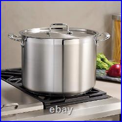 Tramontina Covered Stock Pot Gourmet Stainless Steel 16 Quart