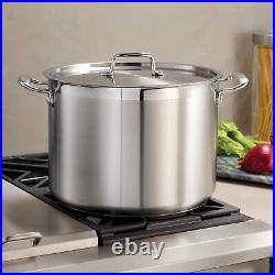 Tramontina Covered Stock Pot Gourmet Stainless Steel 16-Quart, 80120/001DS