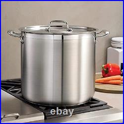 Tramontina Covered Stock Pot Gournmet Stainless Steel 20 Qt 80120/002DS