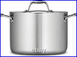 Tramontina Covered Stock Pot Stainless Steel Induction-Ready Tri-Ply Clad 8