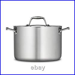 Tramontina Covered Stock Pot Stainless Steel Induction-Ready Tri-Ply Clad 8 Q