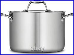 Tramontina Covered Stock Pot Stainless Steel Induction-Ready Tri-Ply Clad 8 Quar