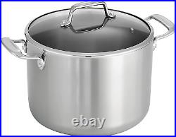 Tramontina Covered Stock Pot Tri-Ply Clad 8 Qt, 80116/038DS (Stainless Steel)