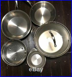 Tramontina Gourment Tri-Ply Clad Stainless Steel 6 Piece Cookware Used