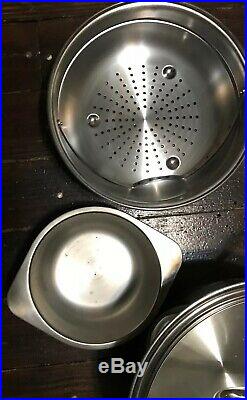 Tramontina Gourment Tri-Ply Clad Stainless Steel 6 Piece Cookware Used