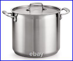 Tramontina Gourmet 12 Qt Tri-Ply Base Stainless Steel Covered Stock Pot NEW