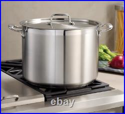 Tramontina Gourmet 16 Qt Tri-Ply Base Stainless Steel Covered Stock Pot NEW