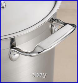Tramontina Gourmet 16 Qt Tri-Ply Base Stainless Steel Covered Stock Pot NEW