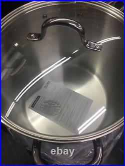 Tramontina Gourmet 24Qt Tri-Ply Base Stainless Steel Covered Stock Pot Tamales