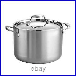 Tramontina Kitchenware 9 H x 10W x 13D Silver Stainless Steel Stock Pot + Lid