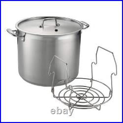 Tramontina Stainless Steel Canning Stock Pot WithRack H 12 in, W 13.37 Oven Safe