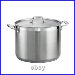 Tramontina Stock Pot 16Qt Stainless Steel Dishwasher Safe Round with Lid + Handle
