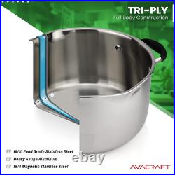 Tri-Ply Stainless Steel 6QT Stockpot with Glass Lid & Side Spouts