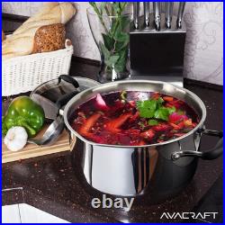 Tri-Ply Stainless Steel 6QT Stockpot with Glass Lid & Side Spouts