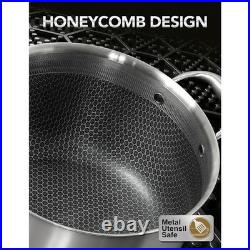 Tri-Ply Stainless Steel 8 Quart Stockpot Honeycomb Interior Glass Lid Oven Safe