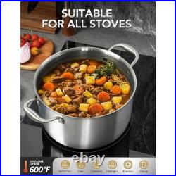 Tri-Ply Stainless Steel 8 Quart Stockpot Honeycomb Interior Glass Lid Oven Safe Tri-Ply Stainless Steel 8 Quart Stockpot Honeycomb Interior Glass Lid Oven Safe