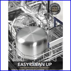 Tri-Ply Stainless Steel 8 Quart Stockpot Honeycomb Interior Glass Lid Oven Safe