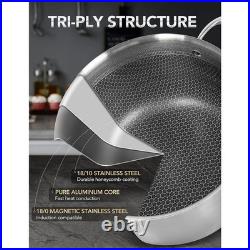 Tri-Ply Stainless Steel 8 Quart Stockpot Honeycomb Interior Glass Lid Oven Safe