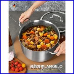 Tri-Ply Stainless Steel 8 Quart Stockpot Honeycomb Interior Glass Lid Oven Safe