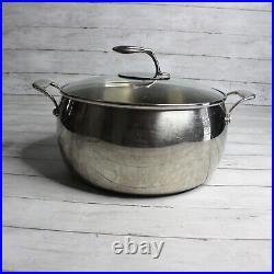 Tupperware Chef Series 12 Qt Stock Pot Dutch Oven Stainless Steel Glass Cover
