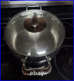 Tupperware Chef Series 8Qt 7.6L Stainless Steel Stock Pot Dutch Oven & Glass Lid
