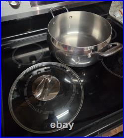 Tupperware Chef Series 8Qt 7.6L Stainless Steel Stock Pot Dutch Oven & Glass Lid