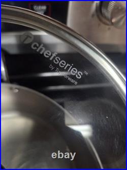 Tupperware Chef Series 8Qt 7.6L Stainless Steel Stock Pot Dutch Oven & Glass Lid