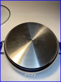 Tupperware Chef Series Stainless Non Stick 6 Qt Stockpot Glass Lid 12 NICE
