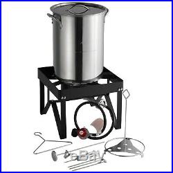 Turkey Deep Fryer Stainless Steel 30 Qt Kit Stock Pot Steamer Kit Propane