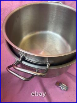 Two Commercial 15in x 8in 20 qt. 13in x 7.5in 16 qt Stainless Steel Stock Pot