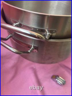 Two Commercial 15in x 8in 20 qt. 13in x 7.5in 16 qt Stainless Steel Stock Pot