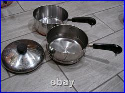 USA MADE REVERE WARE Copper Bottom 21 Pc. Cookware Set Pot & Pans GORGEOUS