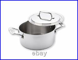 USA Pan Cookware 5-Ply Stainless Steel 3 Quart Stock Pot with Cover Oven and