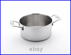 USA Pan Cookware 5-Ply Stainless Steel 3 Quart Stock Pot with Cover Oven and